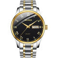 Reloj de pulsera de cuarzo OLEVS 5568 para hombre, reloj de pulsera de cuero con banda de acero inoxidable de negocios a la moda, reloj Montre Homme Avec Date